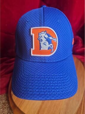 Denver Broncos Hat Cap 39Thirty New Era Fitted Cap Blue Orange Logo S/M B83 New
